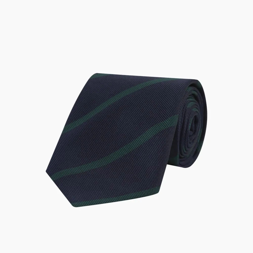 Navy and Green Blazer Stripe Repp Silk Tie sold by Turnbull & Asser product image thumbnail 5