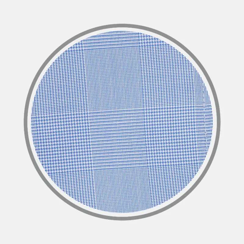 Blue Prince of Wales Check Cotton Fabric sold by Turnbull & Asser