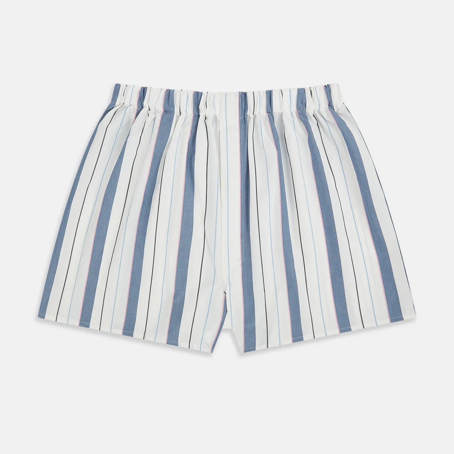 Blue Blazer Stripe Godfrey Boxer Shorts sold by Turnbull & Asser