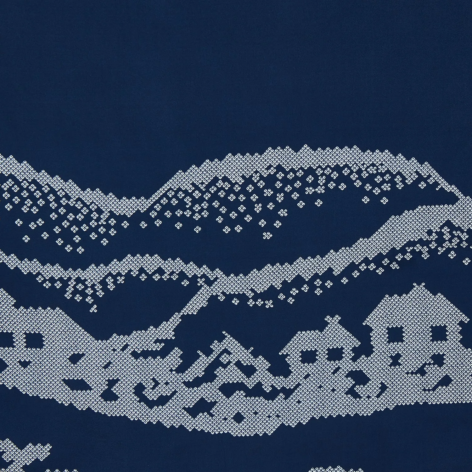 Blue Snowscape Motif Silk Extra Large Scarf sold by Turnbull & Asser product image thumbnail 2