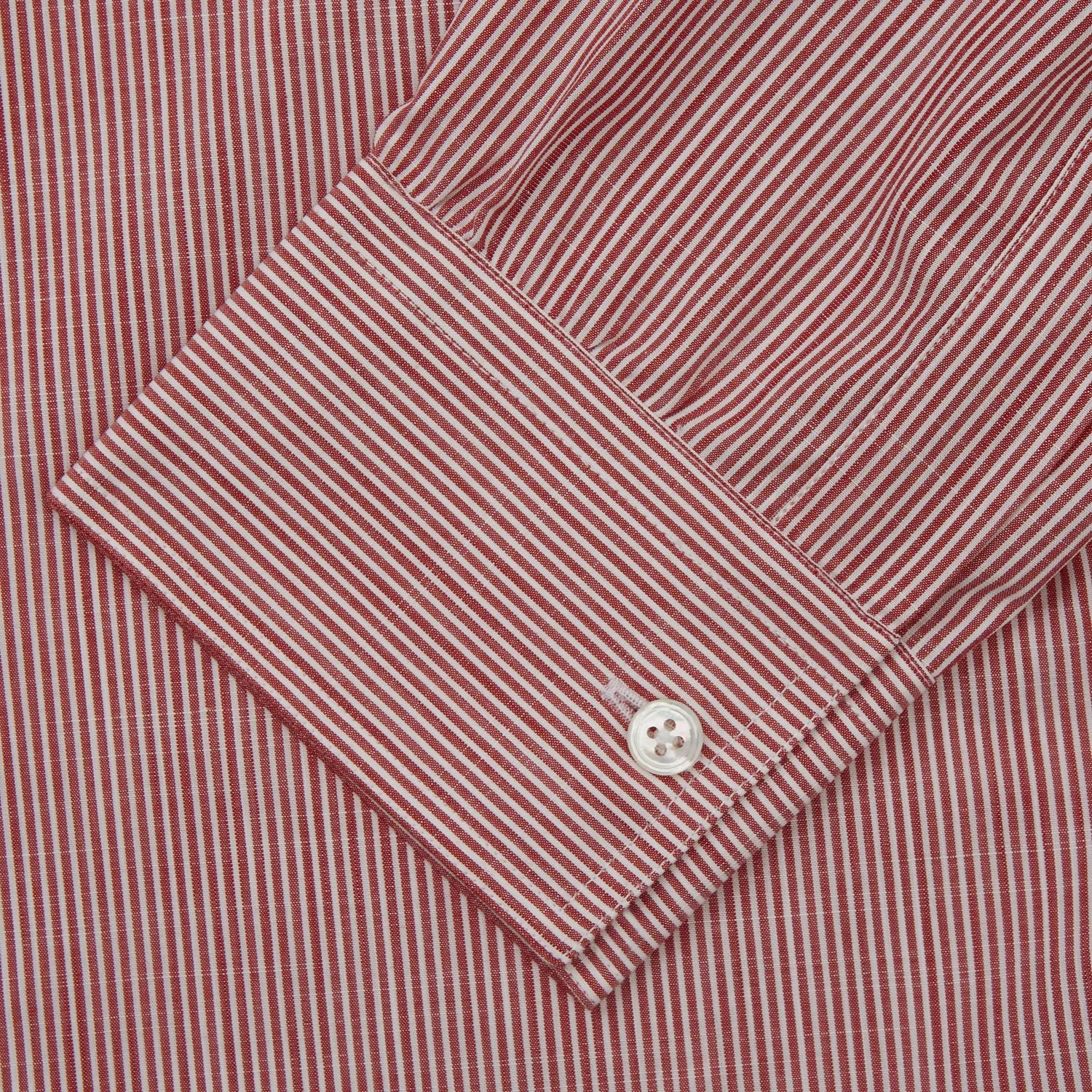 Dark Red Chambray Stripe Weekend Fit Shirt With Dorset Collar sold by Turnbull & Asser product image thumbnail 5