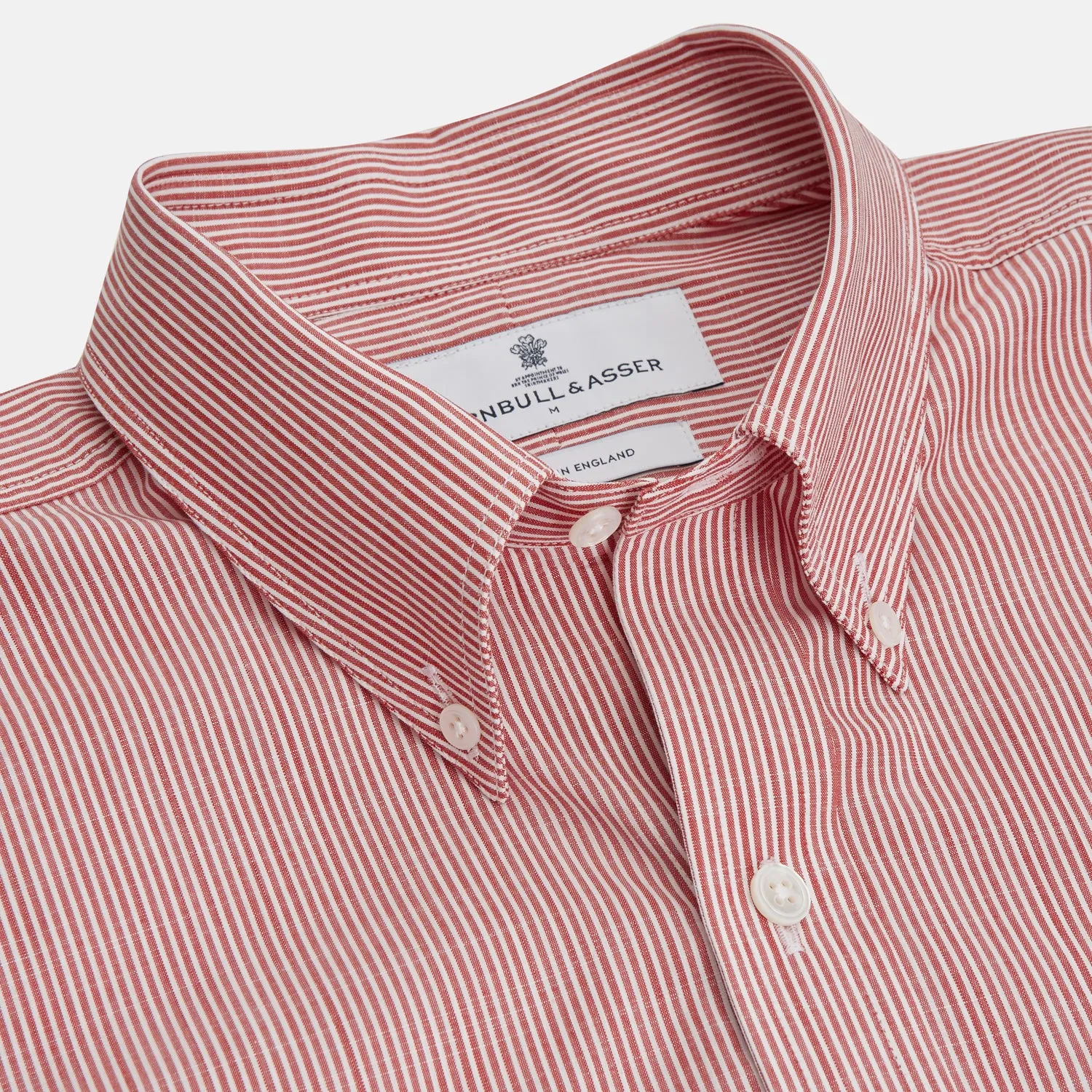 Dark Red Chambray Stripe Weekend Fit Shirt With Dorset Collar sold by Turnbull & Asser product image thumbnail 4