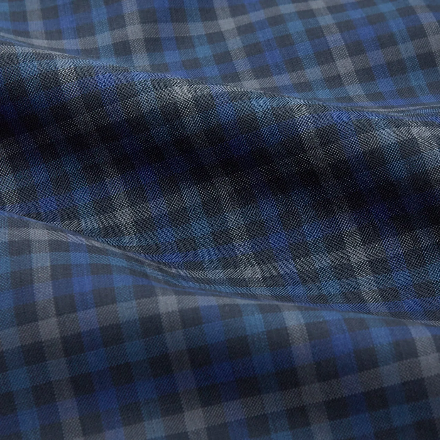 Blue Multi Check Wool Weekend Fit Hayne Shirt sold by Turnbull & Asser product image thumbnail 4