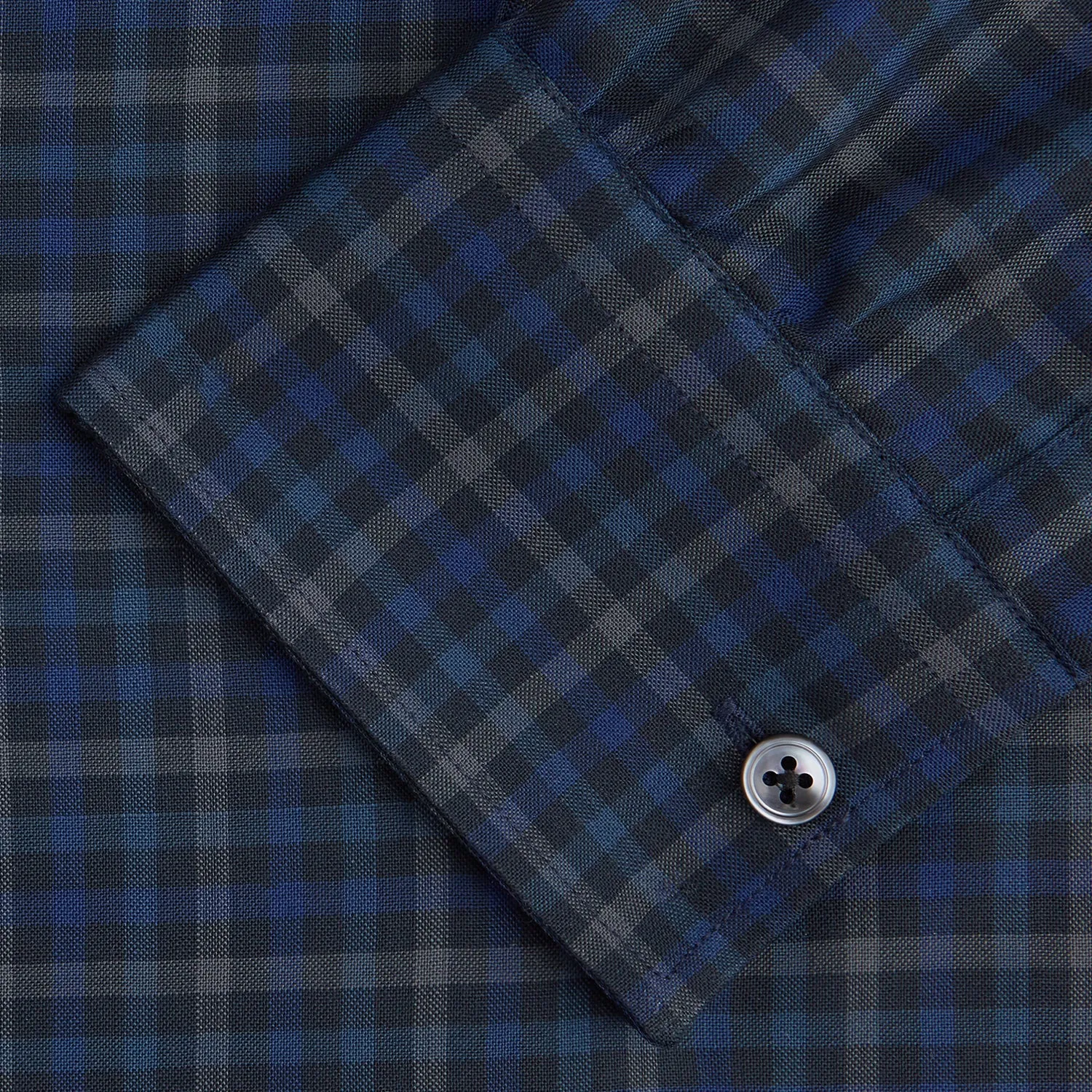 Blue Multi Check Wool Weekend Fit Hayne Shirt sold by Turnbull & Asser product image thumbnail 3