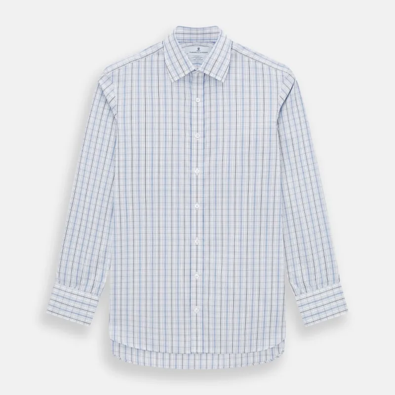 Blue and Navy Multi Check Mayfair Shirt sold by Turnbull & Asser