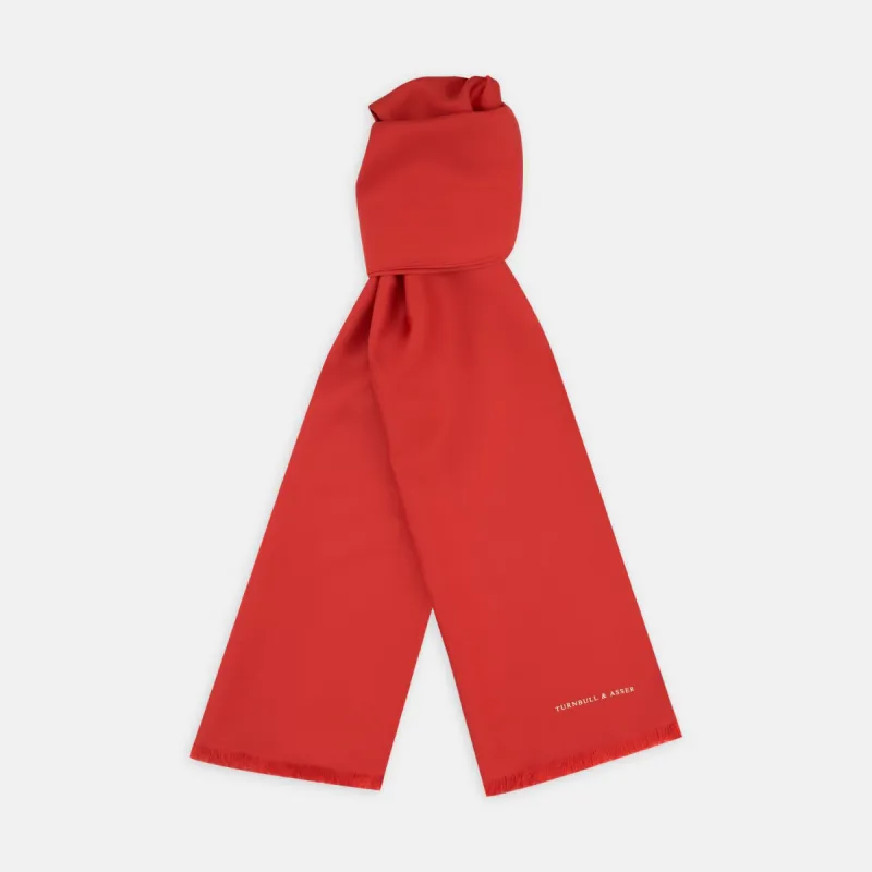 Plain Red Silk Scarf sold by Turnbull & Asser