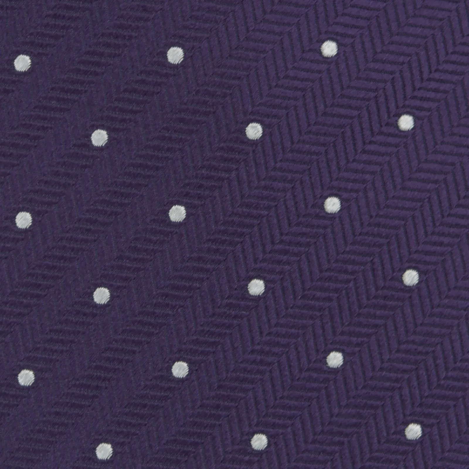 Plum and White Small Spot Herringbone Silk Tie sold by Turnbull & Asser product image thumbnail 3