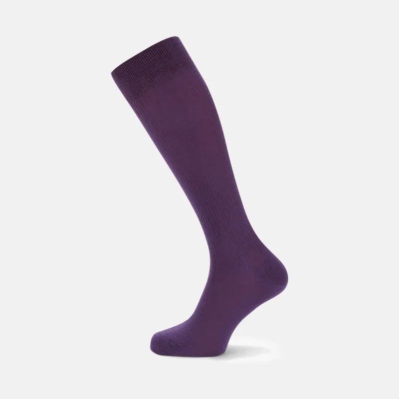 Purple Long Merino Wool Socks sold by Turnbull & Asser