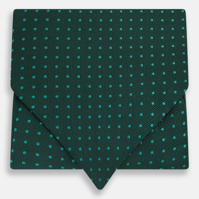 Blue and Forest Green Micro Dot Silk Cravat sold by Turnbull & Asser