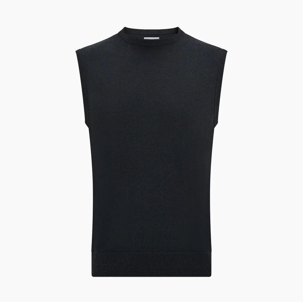 Dark Green Cashmere Round Neck Vest sold by Turnbull & Asser product image thumbnail 4