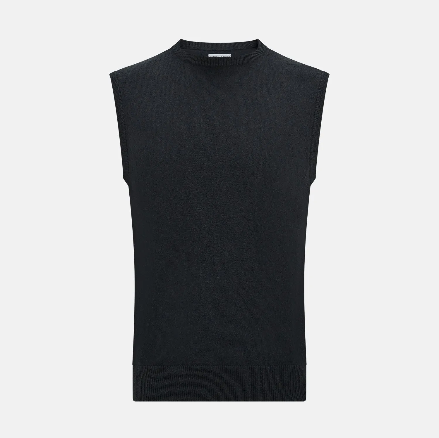 Dark Green Cashmere Round Neck Vest sold by Turnbull & Asser