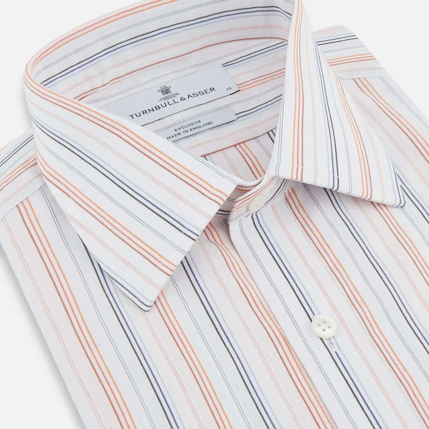 Orange and Blue Multi Stripe Mayfair Shirt sold by Turnbull & Asser product image thumbnail 2