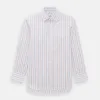 Orange and Blue Multi Stripe Mayfair Shirt sold by Turnbull & Asser