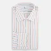 Orange and Blue Multi Stripe Mayfair Shirt sold by Turnbull & Asser