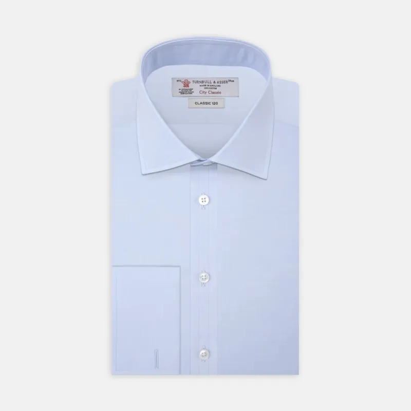 Two-Fold 120 Light Blue Shirt with Regent Collar and Double Cuffs sold by Turnbull & Asser