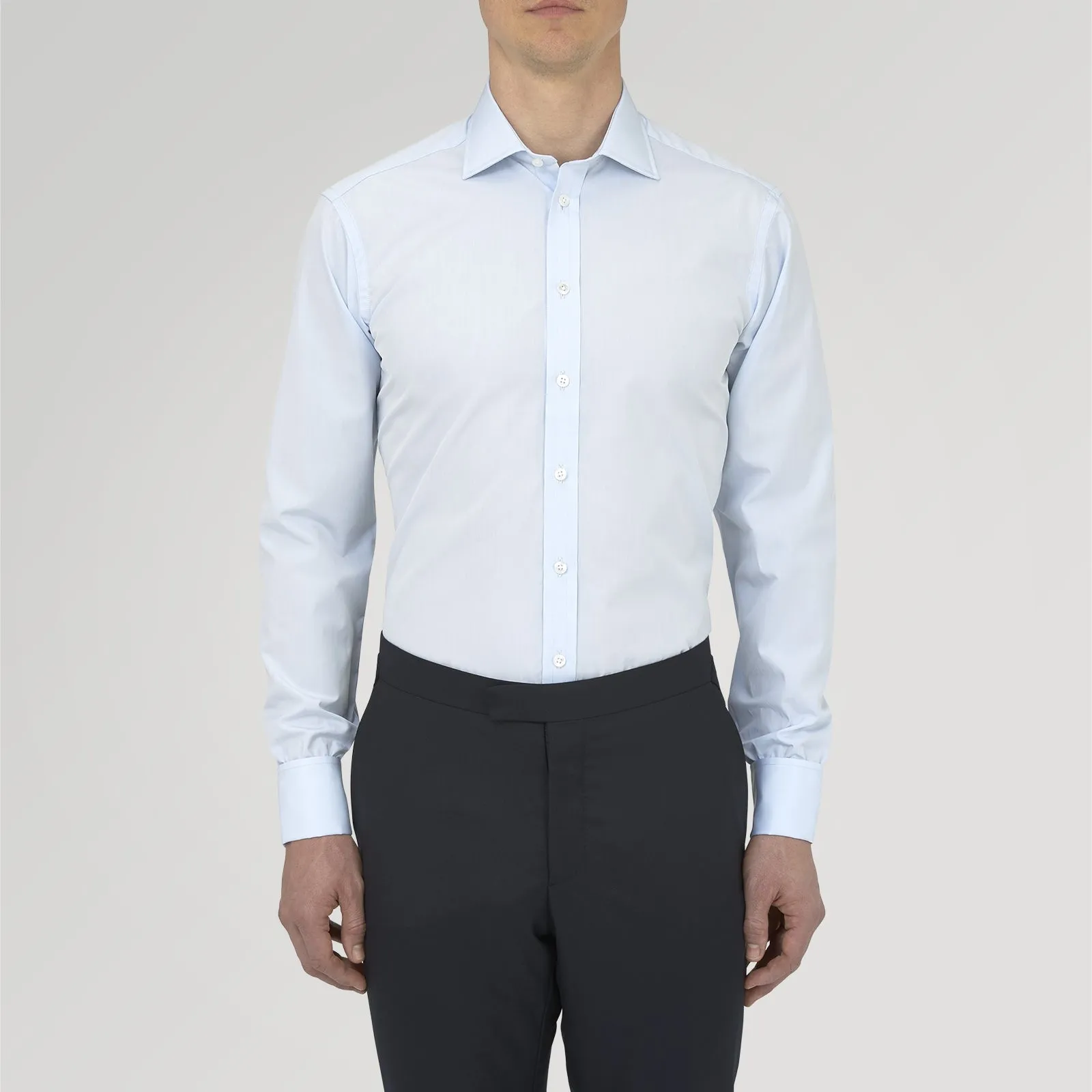 Two-Fold 120 Light Blue Shirt with Regent Collar and Double Cuffs sold by Turnbull & Asser product image thumbnail 2