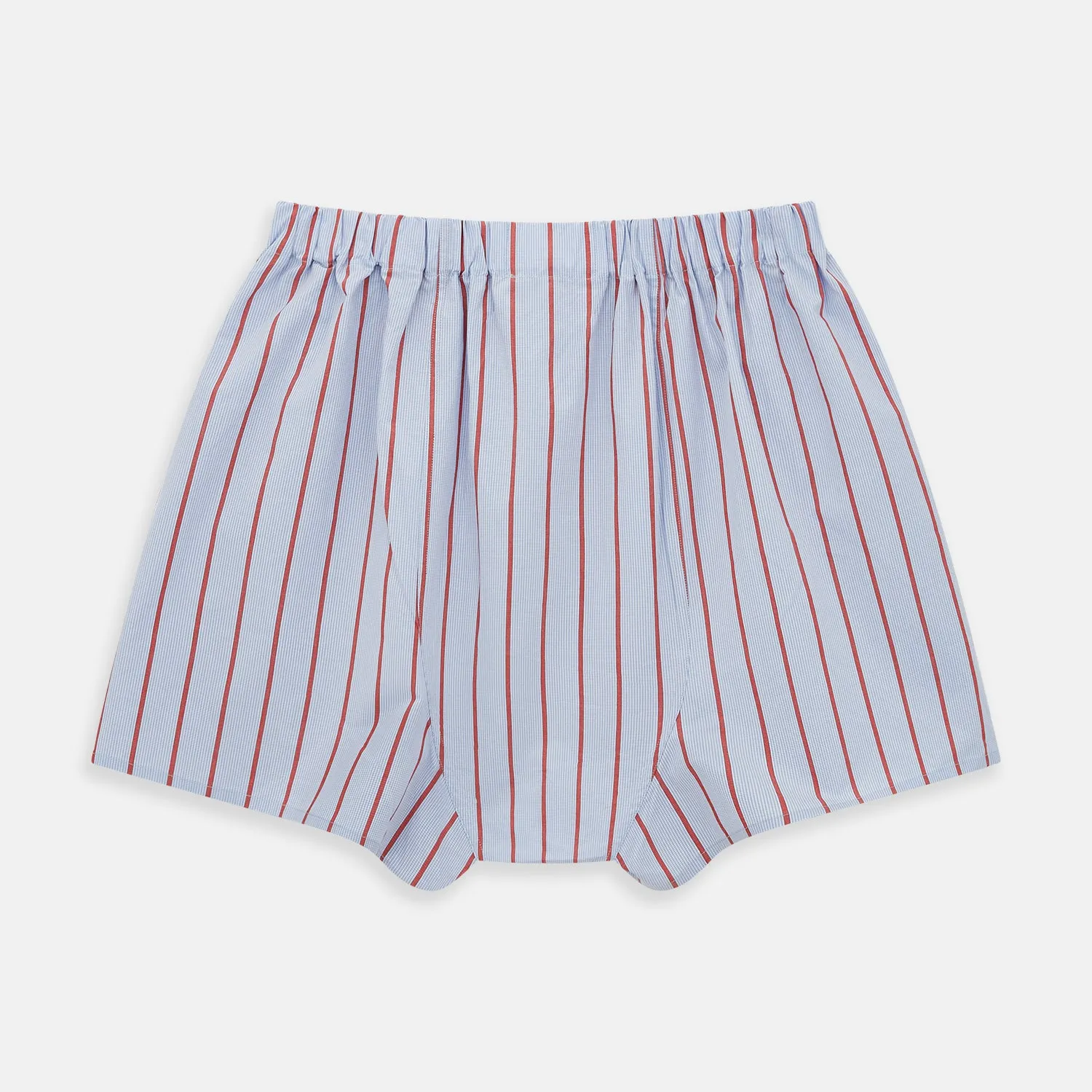 Pale Blue And Red Pinstripe Godfrey Boxer Shorts sold by Turnbull & Asser product image thumbnail 2