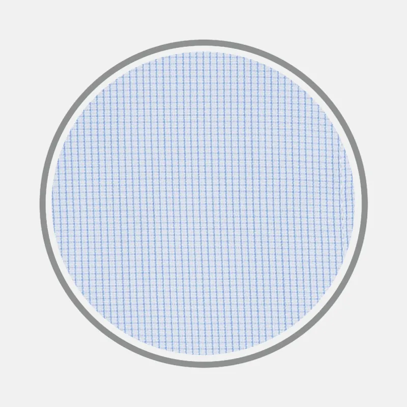 Light Blue Fine Check Cotton Fabric sold by Turnbull & Asser