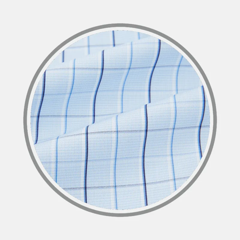 NAVY AND BLUE COMBINATION CHECK FABRIC sold by Turnbull & Asser