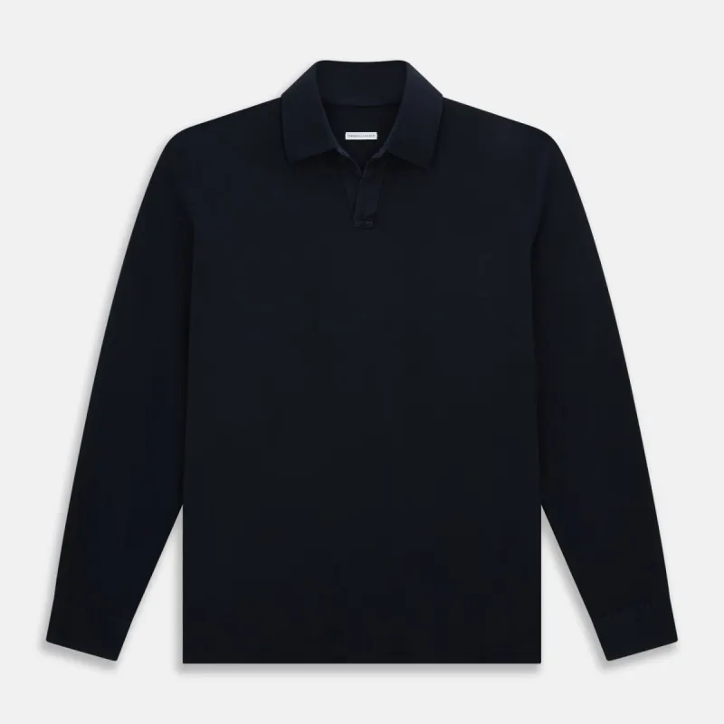 Navy Rugby Polo Shirt sold by Turnbull & Asser