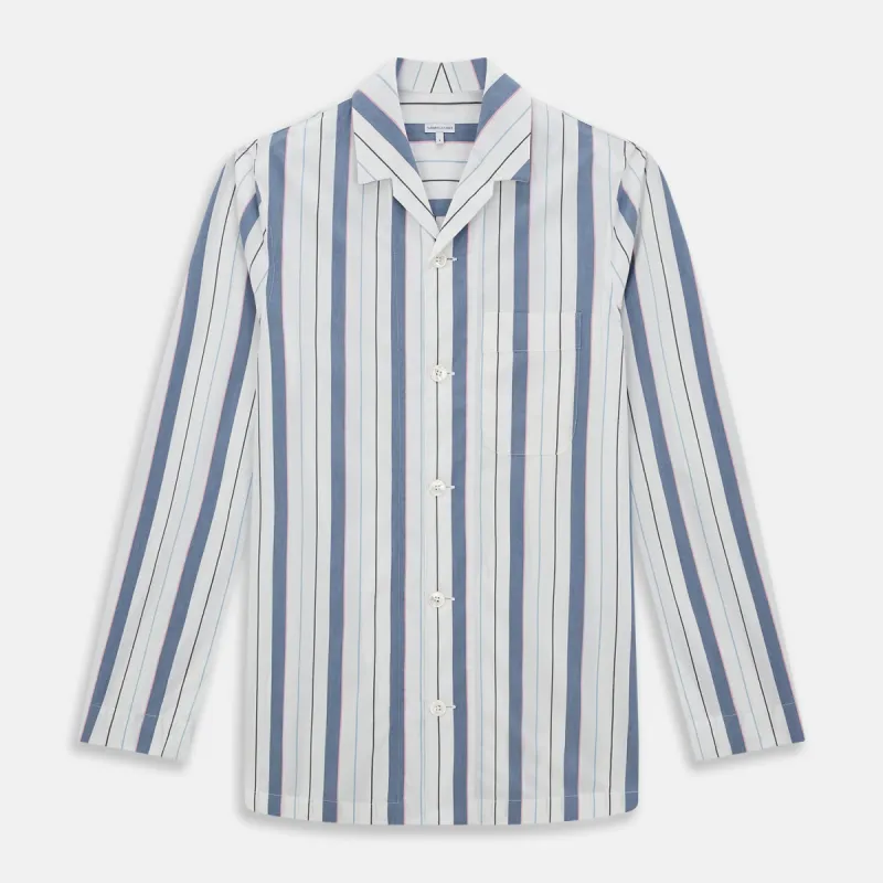 Blue Blazer Stripe Pyjama Shirt sold by Turnbull & Asser