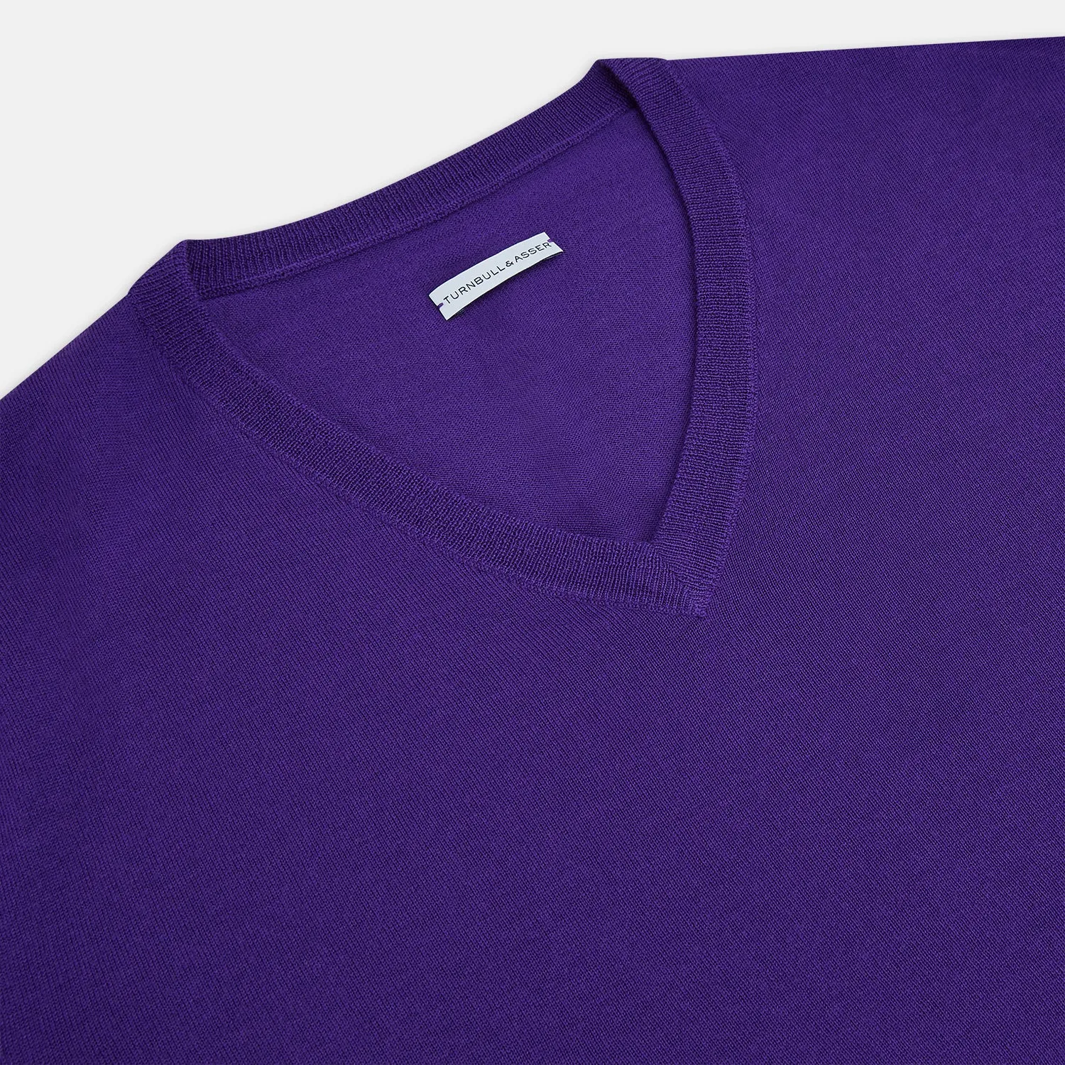 Purple Merino V-Neck Jumper sold by Turnbull & Asser product image thumbnail 2