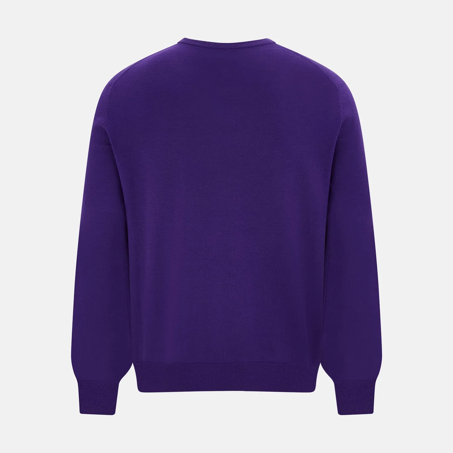 Purple Merino V-Neck Jumper sold by Turnbull & Asser product image thumbnail 3