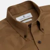 Khaki Cotton Weekend Fit Western Shirt with Dorset Collar sold by Turnbull & Asser