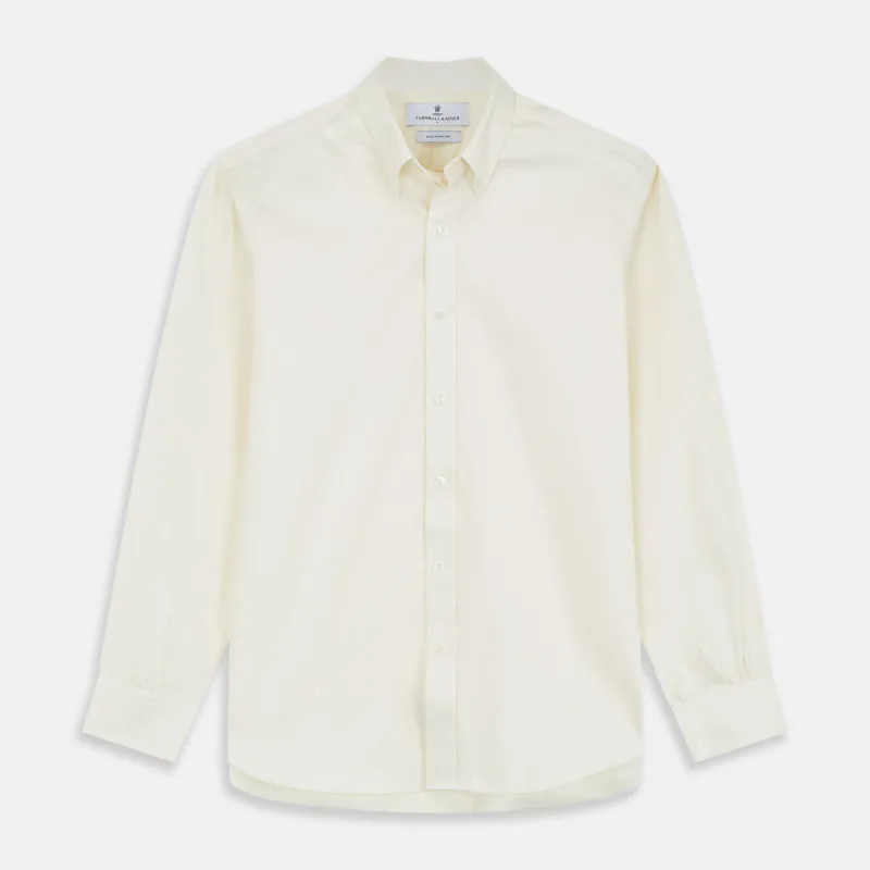 Cream Weekend Fit Hayne Shirt With Dorset Collar And 1-Button Cuffs sold by Turnbull & Asser