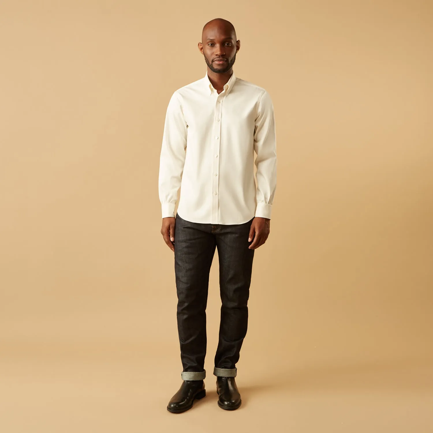 Cream Weekend Fit Hayne Shirt With Dorset Collar And 1-Button Cuffs sold by Turnbull & Asser product image thumbnail 2