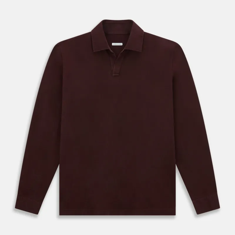 Burgundy Rugby Polo Shirt sold by Turnbull & Asser