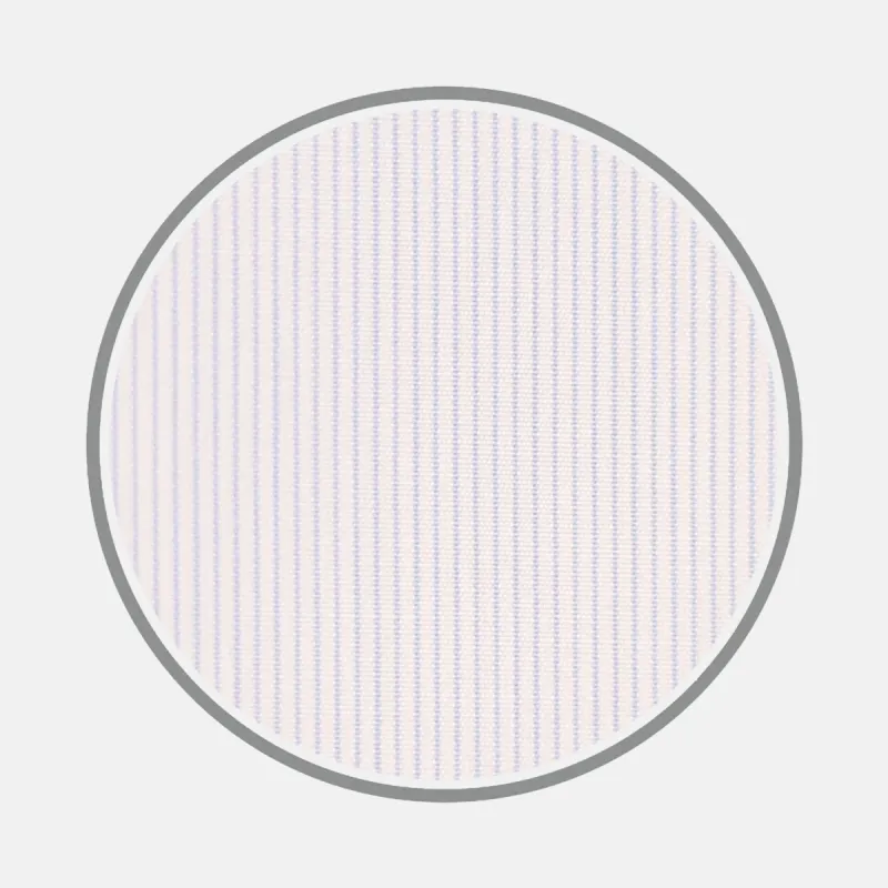 Light Blue Hairline Stripe Cotton Fabric sold by Turnbull & Asser