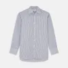 Navy Check Cotton Regular Fit Mayfair Shirt sold by Turnbull & Asser