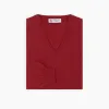Deep Red V-Neck Cashmere Jumper sold by Turnbull & Asser