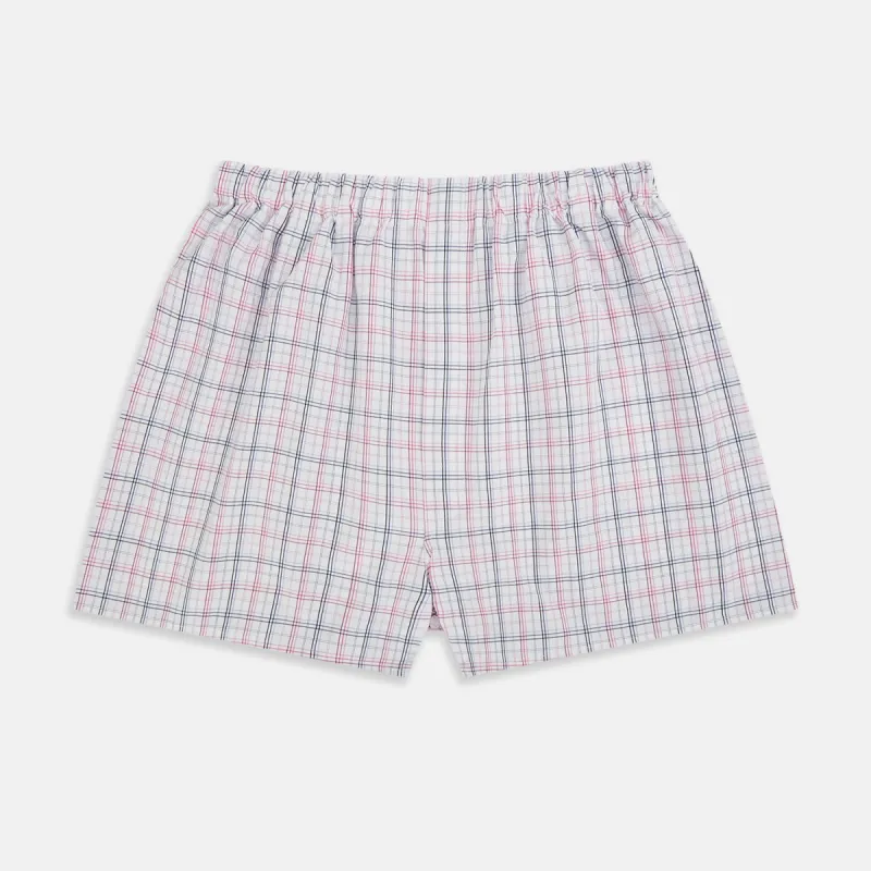 Pink Multi Graph Check Godfrey Boxer Shorts sold by Turnbull & Asser