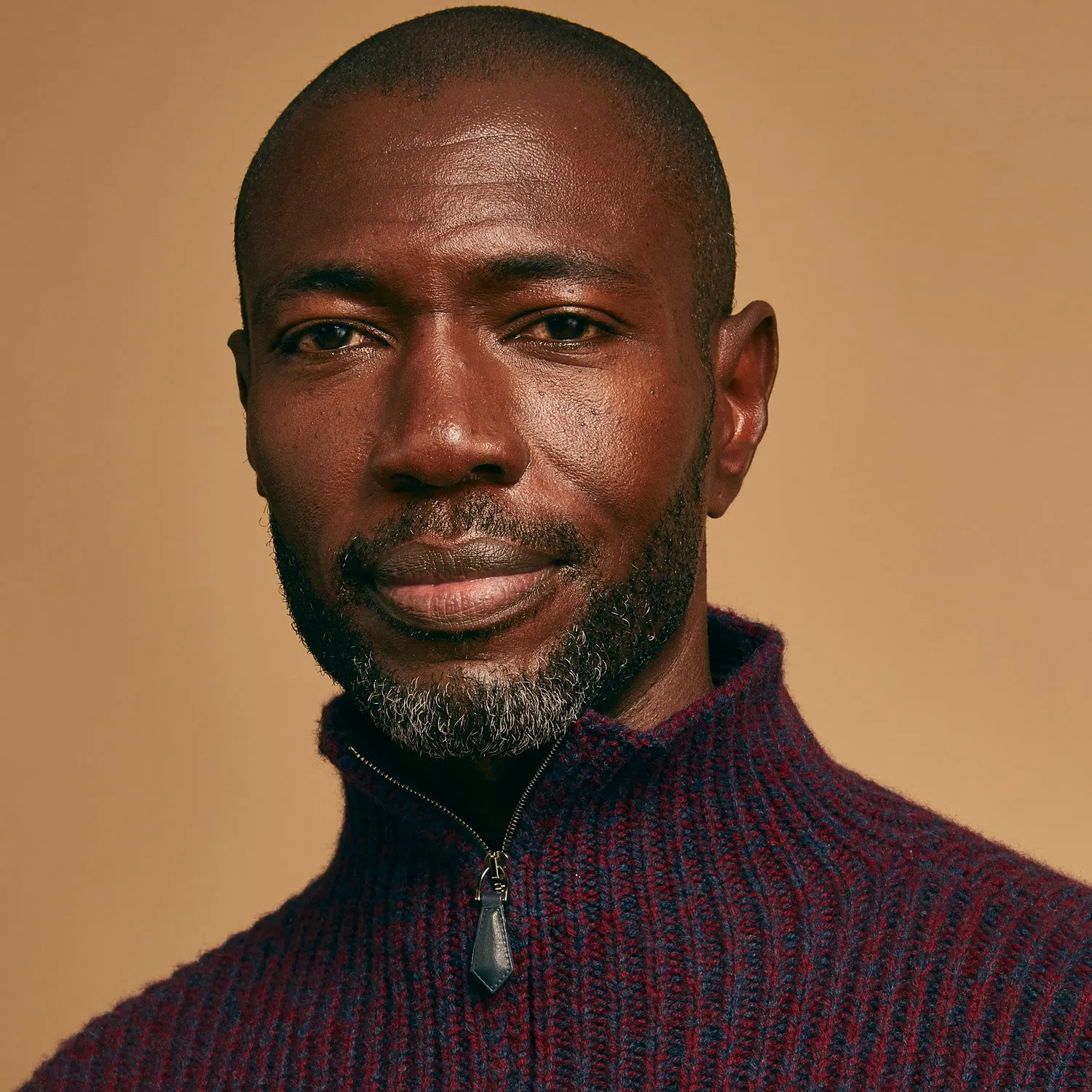 Burgundy Mullion Half Zip Rib Cashmere Jumper sold by Turnbull & Asser product image thumbnail 5