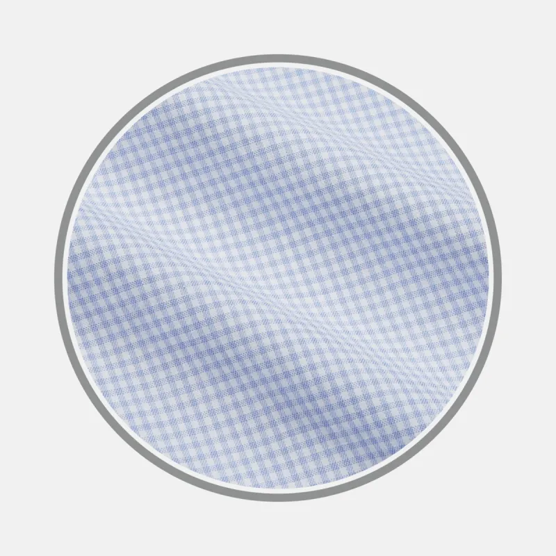 Pale Blue Multi Check Cashmerello Fabric sold by Turnbull & Asser