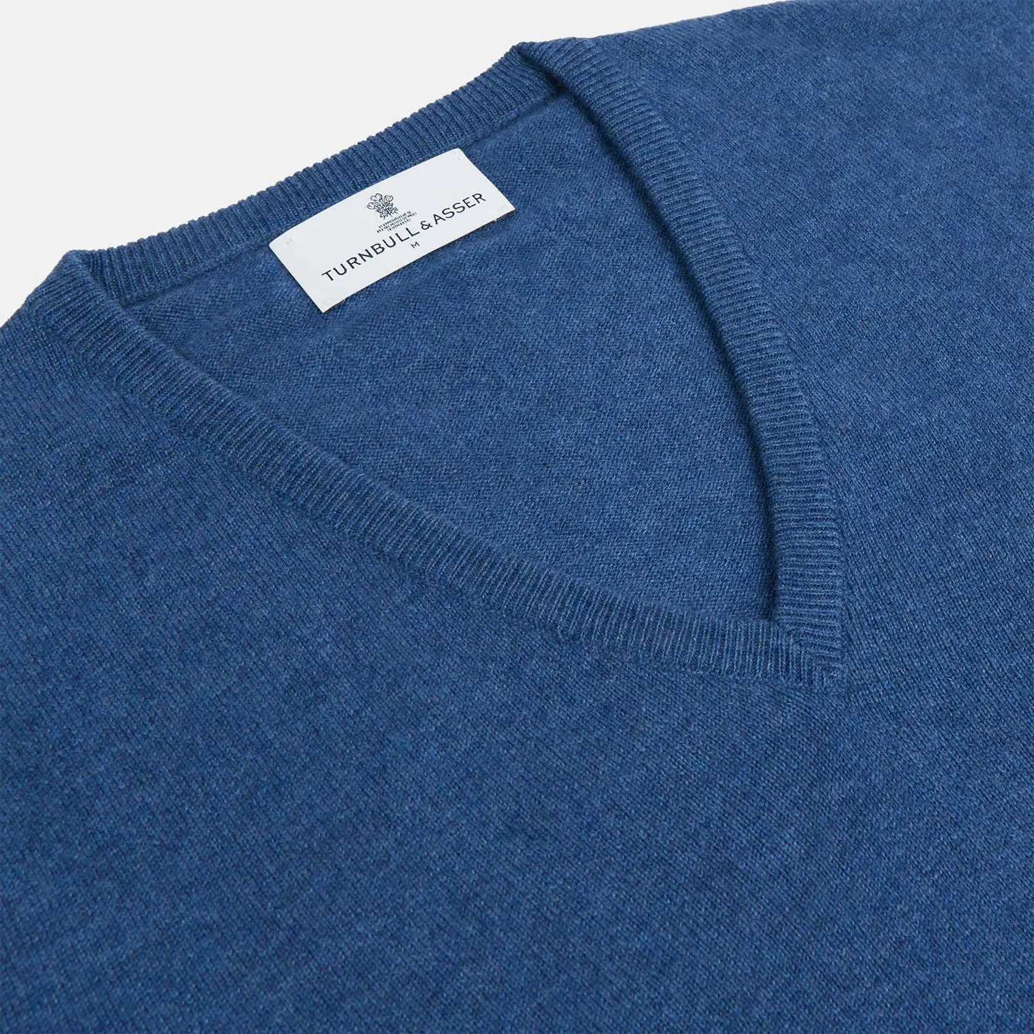Blue V-Neck Cashmere Jumper sold by Turnbull & Asser product image thumbnail 2