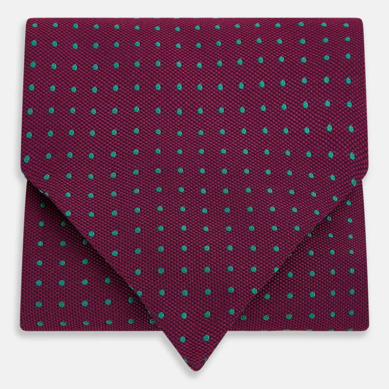 Green Micro Dot and Magenta Silk Cravat sold by Turnbull & Asser