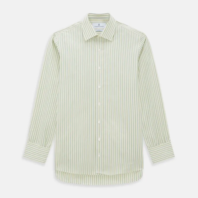 Green Double Stripe Mayfair Shirt sold by Turnbull & Asser