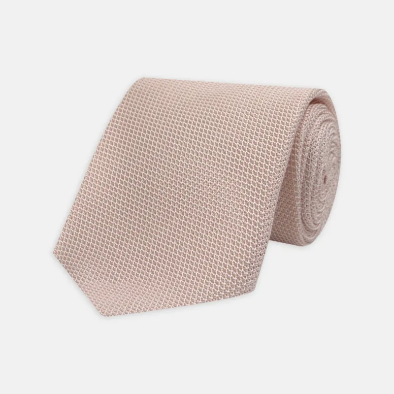 Light Pink Grenadine Silk Tie sold by Turnbull & Asser
