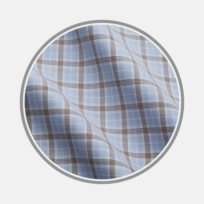 Blue Multi Check Cashmerello Fabric sold by Turnbull & Asser