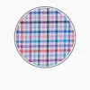 Blue, Pink and Red Graph Check Cotton Fabric sold by Turnbull & Asser