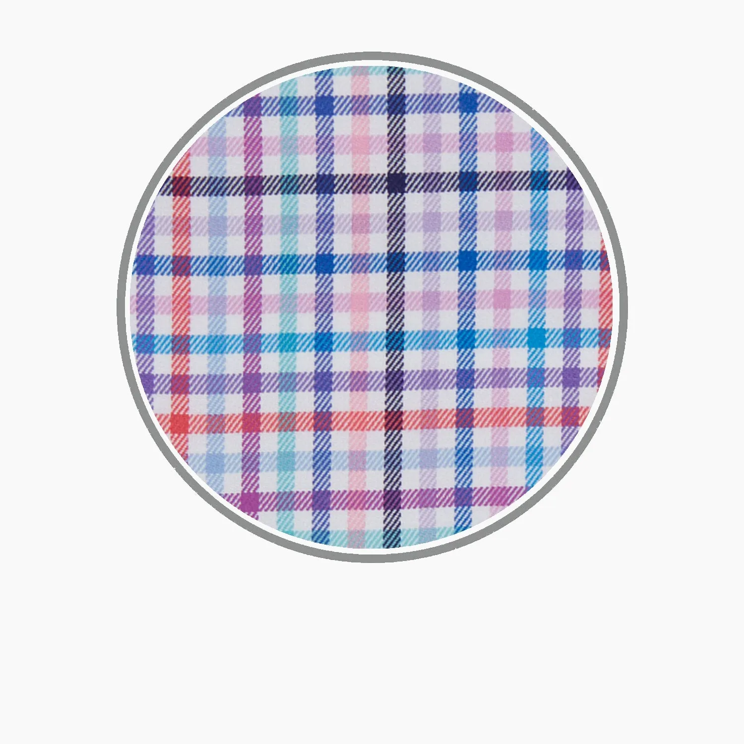 Blue, Pink and Red Graph Check Cotton Fabric sold by Turnbull & Asser product image thumbnail 3