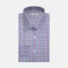 Blue, Pink and Red Graph Check Cotton Fabric sold by Turnbull & Asser