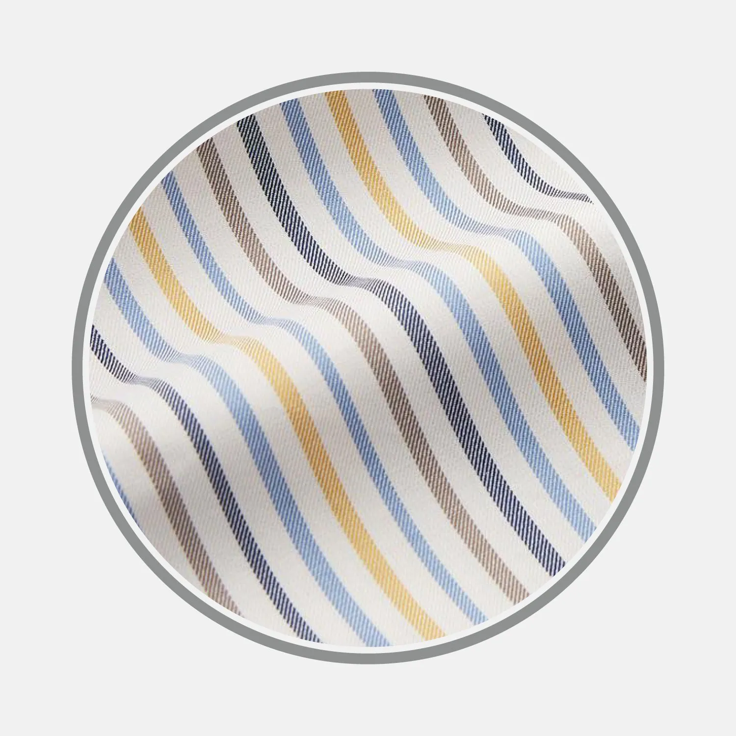 Yellow Multi Stripe Cotton Fabric sold by Turnbull & Asser