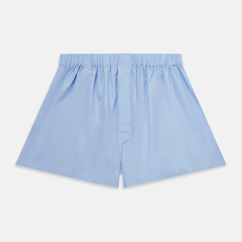 Blue Two-Fold 200 Cotton Boxer Shorts sold by Turnbull & Asser