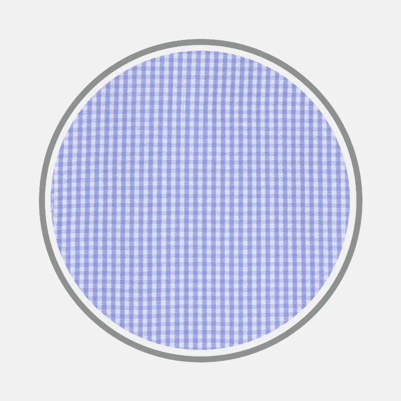 Blue Fine Check Sea Island Quality Cotton Fabric sold by Turnbull & Asser