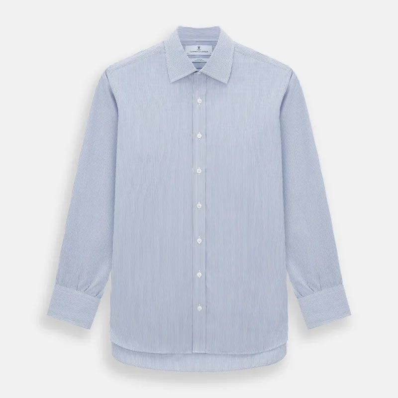Pale Blue Pinstripe Mayfair Shirt sold by Turnbull & Asser