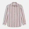 Red, Blue & White Stripe Cotton Fabric sold by Turnbull & Asser